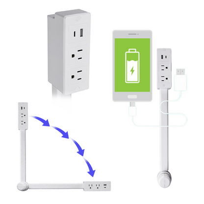 Flexible Outlet Extender for Hard-to-Reach Wall Outlets (US Plug)