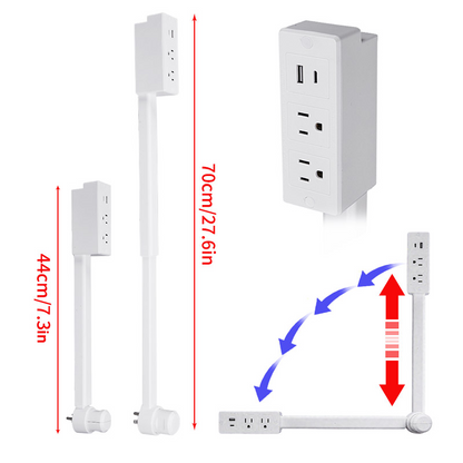Flexible Outlet Extender for Hard-to-Reach Wall Outlets (US Plug)